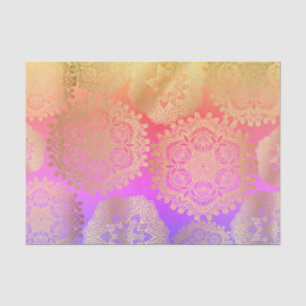 Elegant goud en regenboog mandala patroon tissuepapier