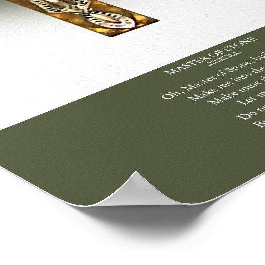 Elegant goud en robijn kruis poster (Hoek)