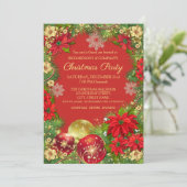 Elegant Goud en Rood Corporate Kerstfeest Kaart (Staand voorkant)