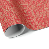 Elegant goud en rood driehoekig geometrisch patroo cadeaupapier (Rol Hoek)