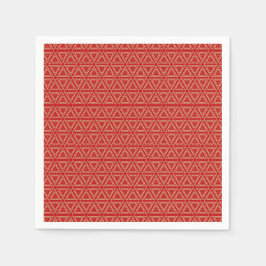 Elegant goud en rood driehoekig geometrisch patroo servet