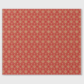 Elegant goud en rood geometrisch zeshoekig patroon cadeaupapier (Vlak)