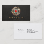 Elegant  Goud en Rood Mandala Designer Visitekaartje (Voorkant / Achterkant)