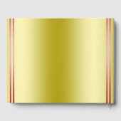 Elegant goud en rood, trouwringen bruiloft gastenboek (Achterkant)
