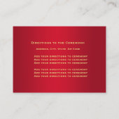 Elegant goud en rood, trouwringen bruiloft informatiekaartje (Achterkant)