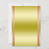 Elegant goud en rood, trouwringen bruiloft kaart (Achterkant)