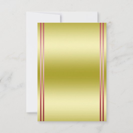 Elegant goud en rood, trouwringen bruiloft RSVP kaartje (Achterkant)