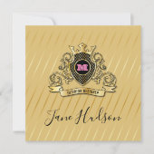 Elegant Goud en Roze Monogram Modieus Ontwerp Kaart (Voorkant)