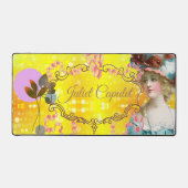 Elegant  Goud en Roze Motief Bureaumat (Voorkant)