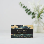 elegant goud en smaragd ontwerp Japanse stijl Visitekaartje (Staand voorkant)