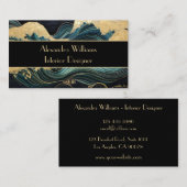 elegant goud en smaragd ontwerp Japanse stijl Visitekaartje (Voorkant / Achterkant)