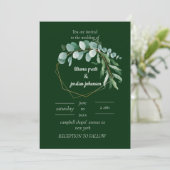 Elegant goud en smaragdgroene Eucalyptusbruiloft Kaart (Staand voorkant)