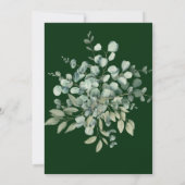 Elegant goud en smaragdgroene Eucalyptusbruiloft Kaart (Achterkant)
