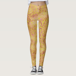 Elegant goud en stoffig roze zebra ontwerp leggings