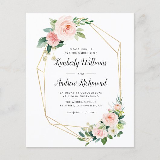 elegant goud en wazige florale geometrie (Voorkant)