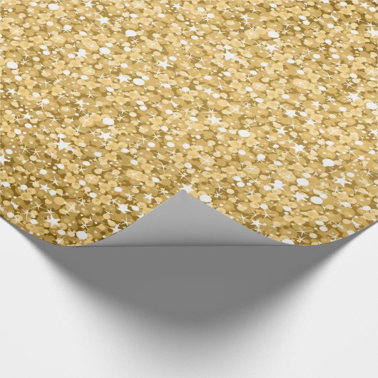 Elegant goud en wit accenten glitter patroon cadeaupapier (Hoek)