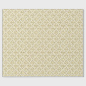 Elegant goud en wit bloemmotief cadeaupapier (Vlak)