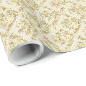 Elegant goud en wit bloemmotief cadeaupapier (Rol Hoek)