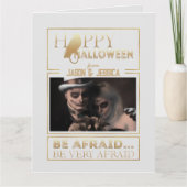 Elegant goud en wit chique volwassen gelukkig Hall Kaart (Voorkant)