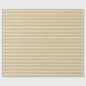 Elegant goud en wit gestript decoratief patroon cadeaupapier (Vlak)