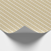 Elegant goud en wit gestript decoratief patroon cadeaupapier (Hoek)