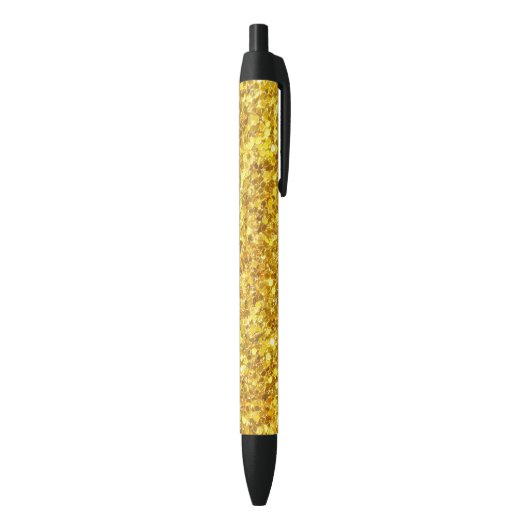 Elegant goud en wit glitter zwarte inkt pen (Achterkant (Verticaal))