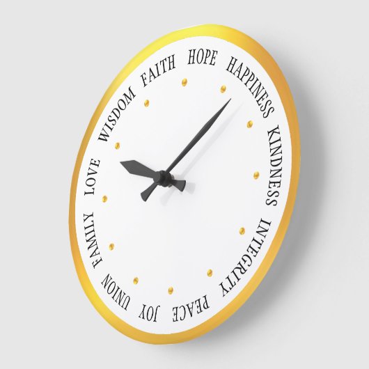Elegant Goud en Wit Goede Vibes Grote Klok (Hoek)