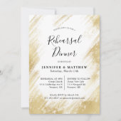 Elegant Goud en Wit Huwelijk Repetitie Diner Kaart (Voorkant)