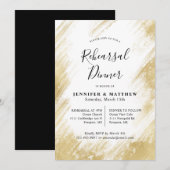 Elegant Goud en Wit Huwelijk Repetitie Diner Kaart (Voorkant / Achterkant)