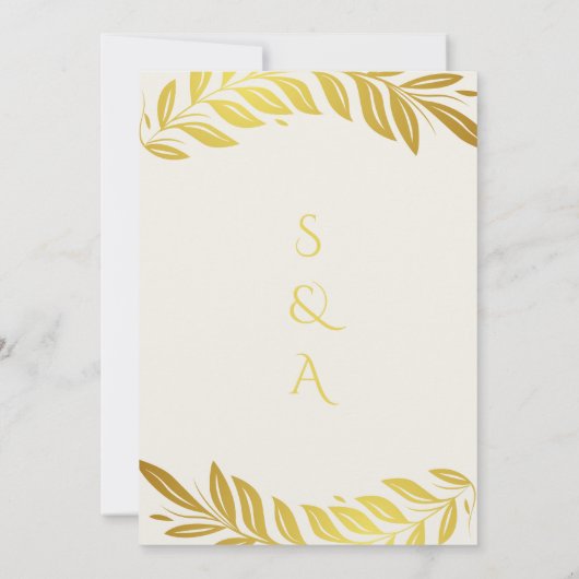 Elegant Goud en Wit Islamitisch Bruiloft Kaart (Achterkant)