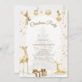 Elegant goud en wit kerstfeest kaart (Voorkant)