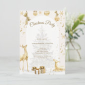 Elegant goud en wit kerstfeest kaart (Staand voorkant)