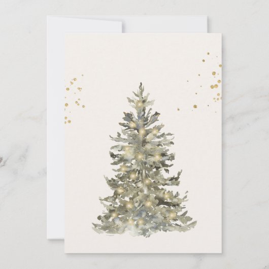 Elegant goud en wit kerstfeest kaart (Achterkant)