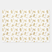 Elegant Goud en Wit Kerstmis Inpakpapier Vel (Voorkant 3)