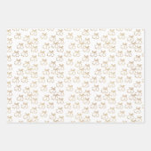 Elegant Goud en Wit Kerstmis Inpakpapier Vel (Voorkant 2)