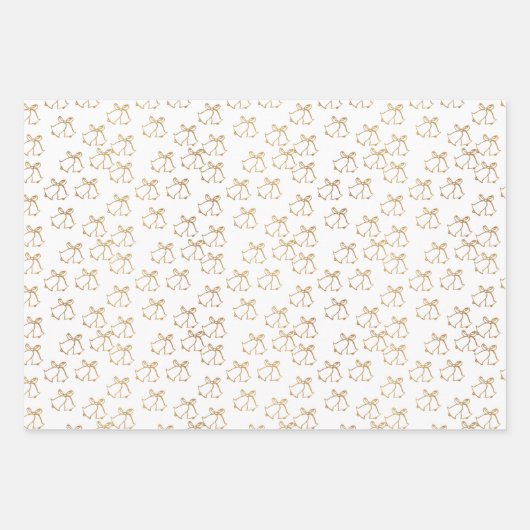 Elegant Goud en Wit Kerstmis Inpakpapier Vel (Voorkant 2)