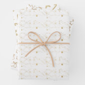 Elegant Goud en Wit Kerstmis Inpakpapier Vel (In situ)