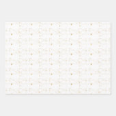 Elegant Goud en Wit Kerstmis Inpakpapier Vel (Voorkant)