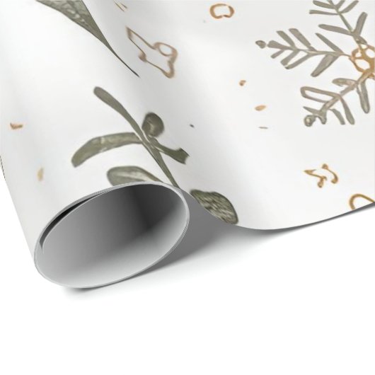 Elegant goud en wit Kerstmis Vloeiend Naadloos Cadeaupapier (Rol Hoek)