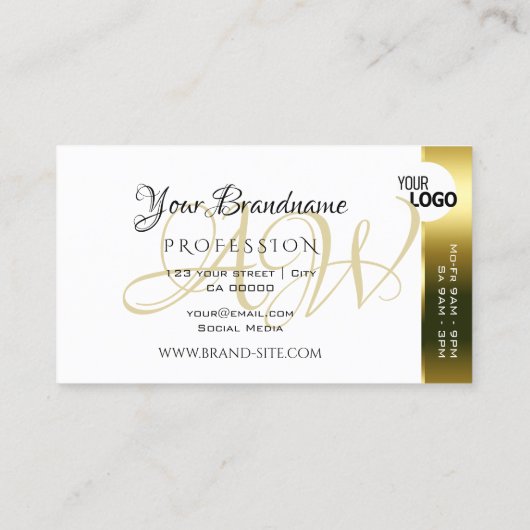 Elegant Goud en Wit Kleurrijke Strepen toevoegen L Visitekaartje (Achterkant)