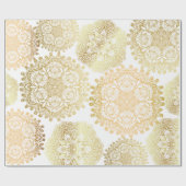 Elegant goud en wit mandala patroon cadeaupapier (Vlak)