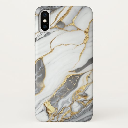 Elegant goud en wit marmer Case-Mate iPhone case (Achterkant)