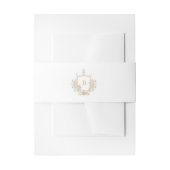 Elegant Goud en Wit Monogram Crest Uitnodigingen Wikkel (Voorkant Voorbeeld)