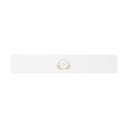 Elegant Goud en Wit Monogram Crest Uitnodigingen Wikkel (Vlak)