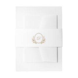 Elegant Goud en Wit Monogram Crest Uitnodigingen Wikkel