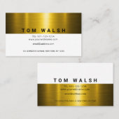 Elegant goud en wit ontwerp op maat visitekaartje (Voorkant / Achterkant)