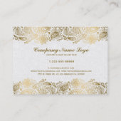 Elegant goud en wit paisley 3 bruiloft planner visitekaartje (Achterkant)