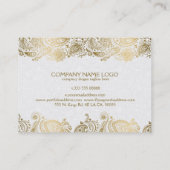 Elegant goud en wit paisley 3 bruiloft planner visitekaartje (Achterkant)