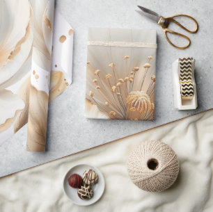 Elegant goud- en witklaproos-huwelijkspapier cadeaupapier