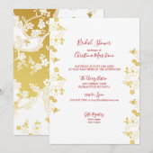 Elegant goud en witte kersenbloesem Vrijgezellenfe Kaart (Voorkant / Achterkant)